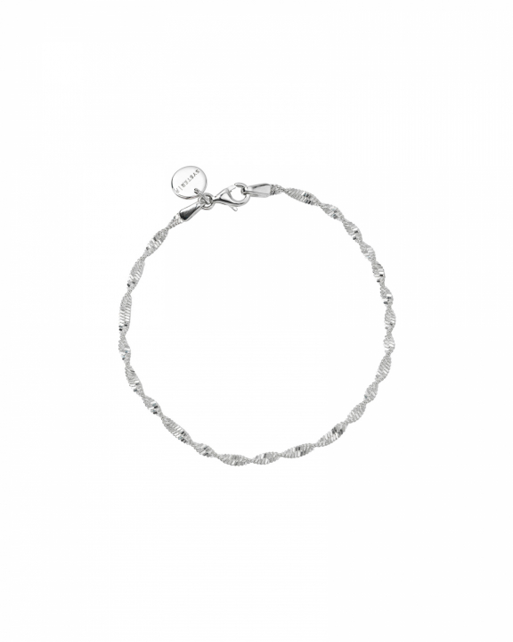 Herringbone Twisted Bracelet Silver L in der Gruppe Armbänder / Silberarmbänder bei SCANDINAVIAN JEWELRY DESIGN (BS1271 L)